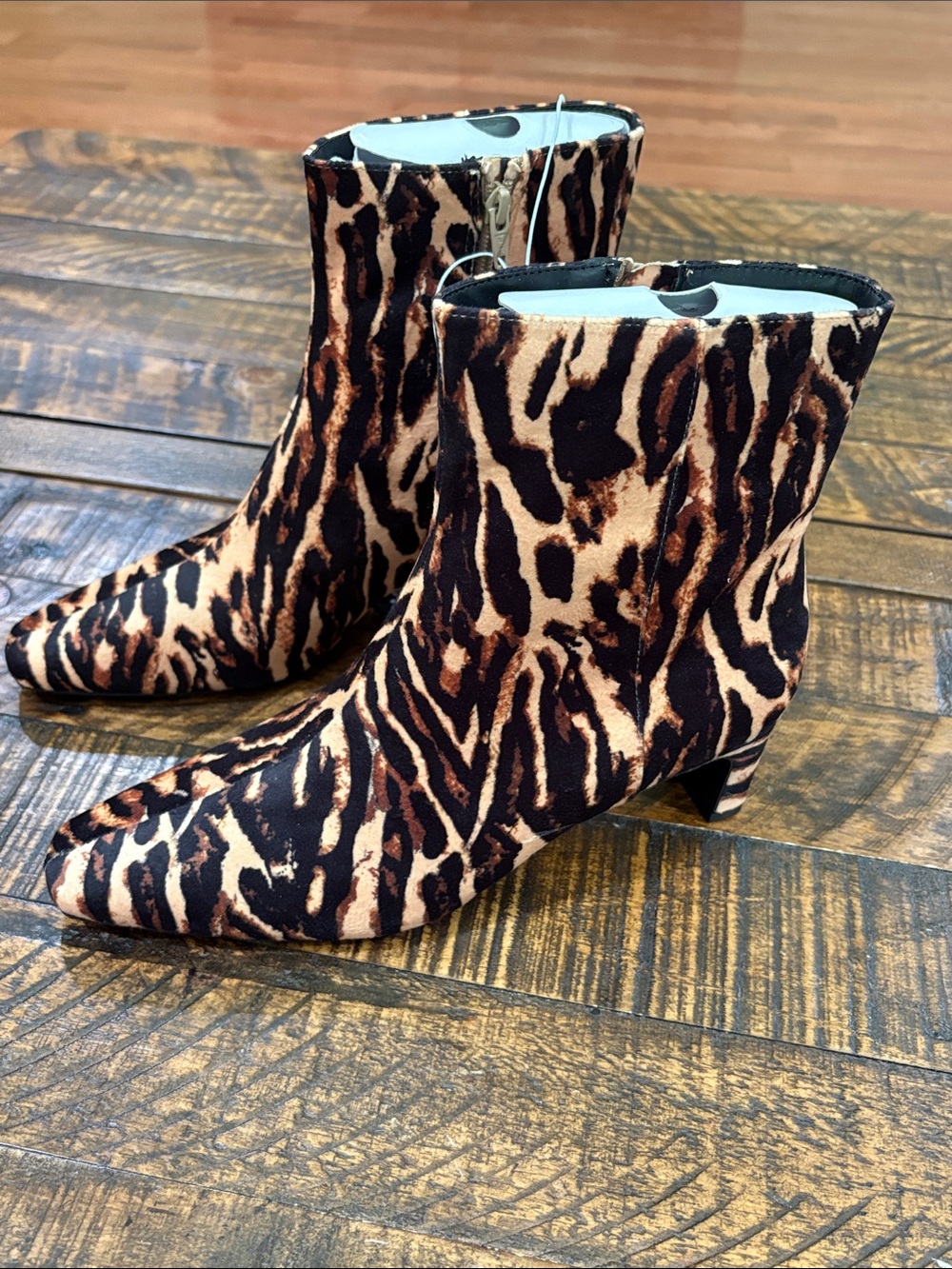 Trigris Animal Print Ankle Boots in Brown by a new day